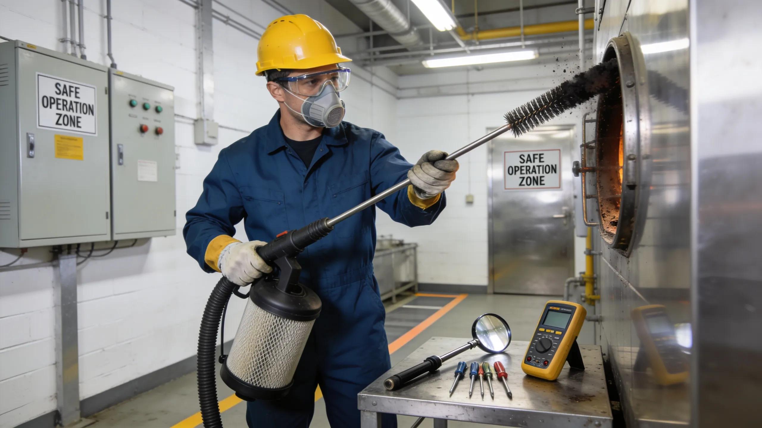 Professional technician performing boiler cleaning service to enhance efficiency and safety for NJ homeowners
