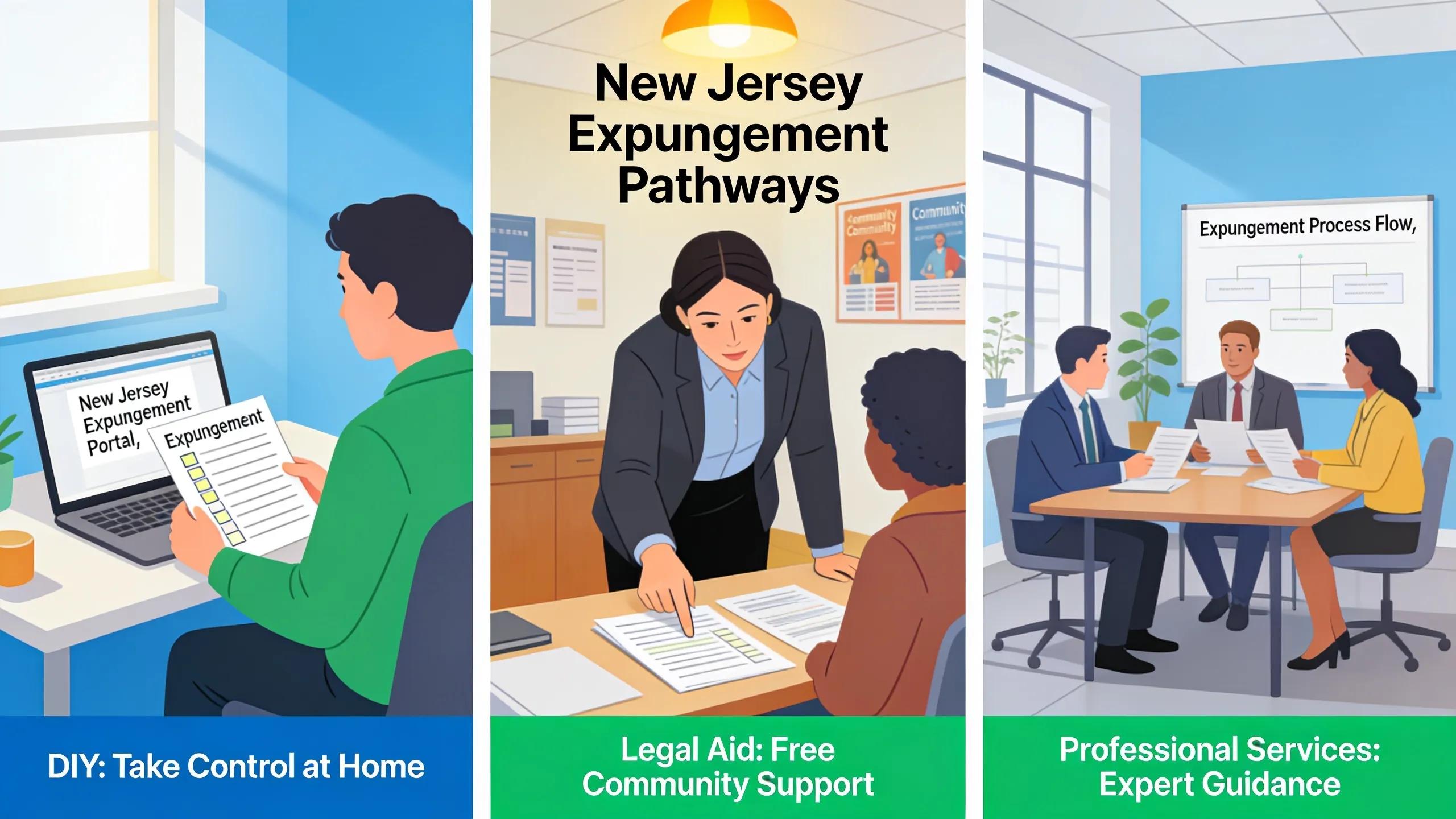 Different paths for accessing expungement services: DIY, legal aid, and professional assistance