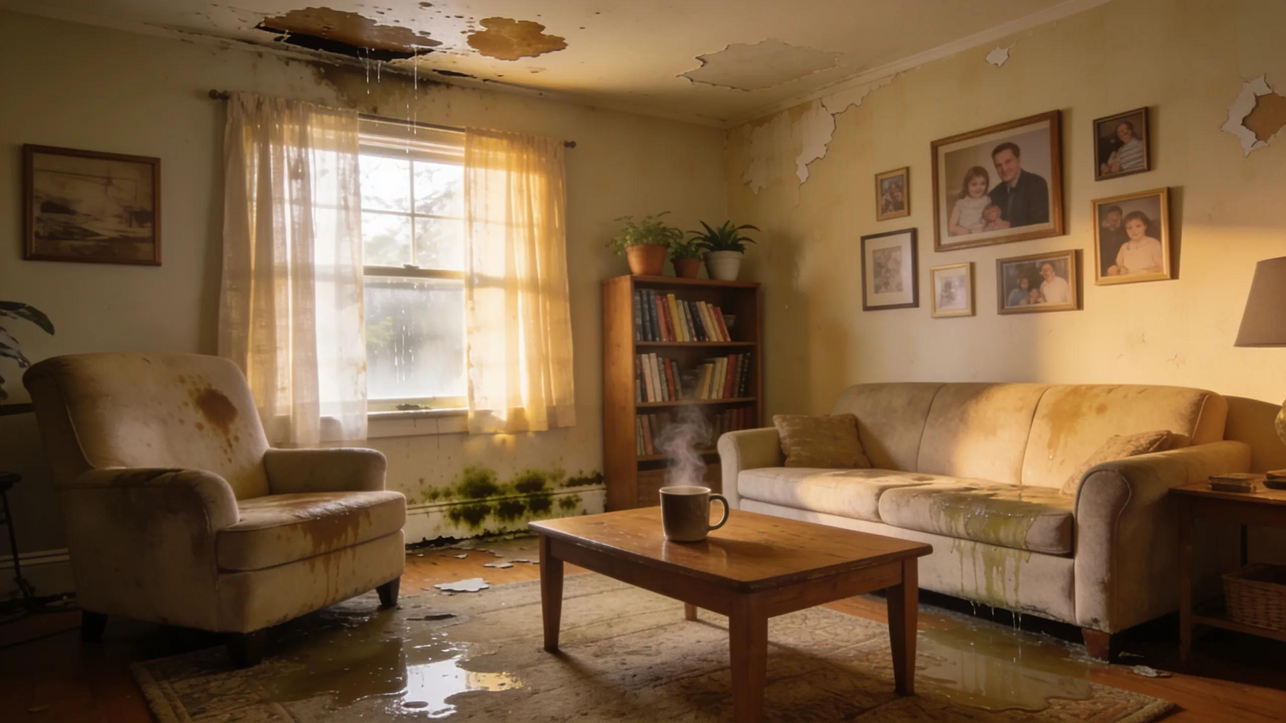 Cozy New Jersey home showing signs of hidden water leaks, emphasizing water damage effects
